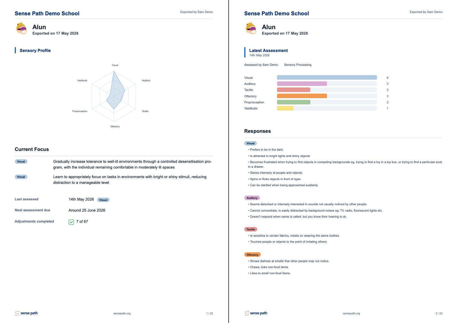 A Sensory Profile PDF